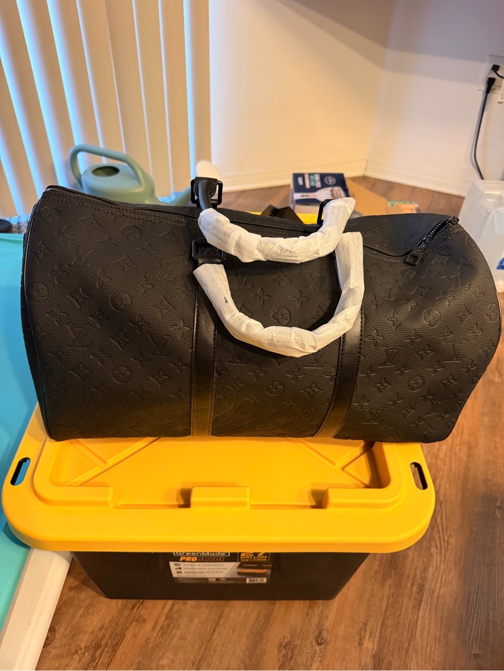Louis Vuitton Black Monogram Keepall Duffle Bag